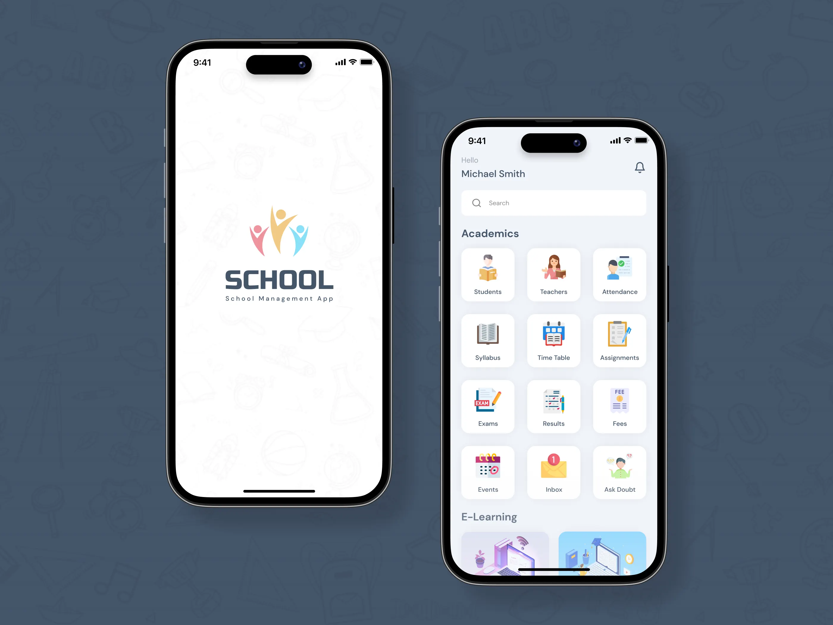 Visual representation of School Mobile App service